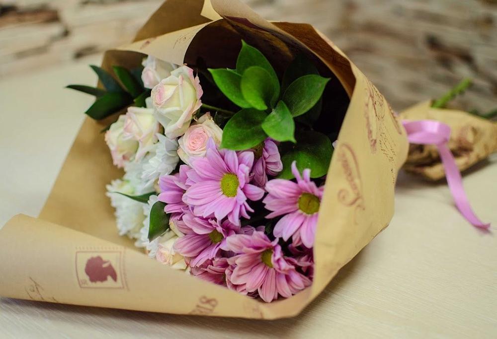 Букет цветов из: Розы и Хризантемы в Терволово