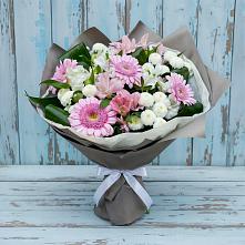 Букет цветов из:  Герберы, Альстромерии и Хризантемы в Терволово