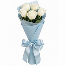 Букет 5 Белых роз Проуд в Терволово