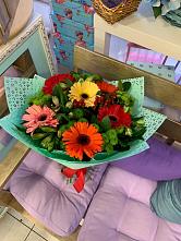 Букет цветов из:  Герберы, Хризантемы и Альстромерии #REPLACE_PRED# Терволово