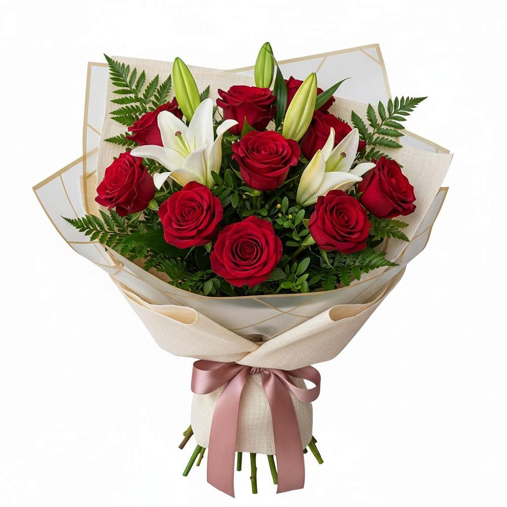 Букет цветов из: Лилии и Розы в Терволово