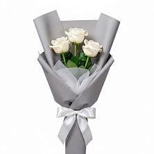 Букет 3 белые розы в Терволово
