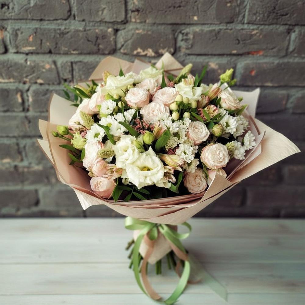 Букет цветов из: Альстромерии, Розы и Хризантемы в Терволово