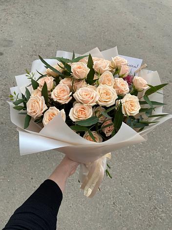 Букет Кремовые розы Латте в Терволово