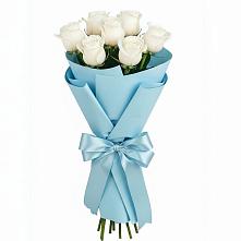 Букет 7 белых роз Проуд в Терволово