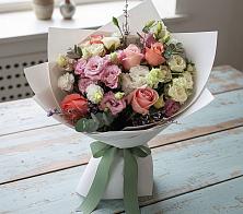 Букет цветов из:  Розы, Лизиантусы и Гвоздики #REPLACE_PRED# Терволово