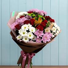 Букет цветов из:  Розы, Хризантемы и Альстромерии #REPLACE_PRED# Терволово
