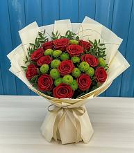 Букет цветов из:  Розы и Хризантемы #REPLACE_PRED# Терволово