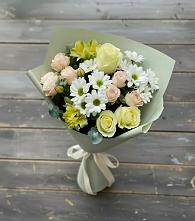 Букет цветов из:  Альстромерии, Розы и Хризантемы #REPLACE_PRED# Терволово