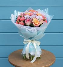 Букет цветов из:  Хризантемы и Розы в Терволово