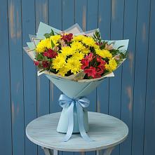 Букет цветов из:  Альстромерии и Хризантемы в Терволово